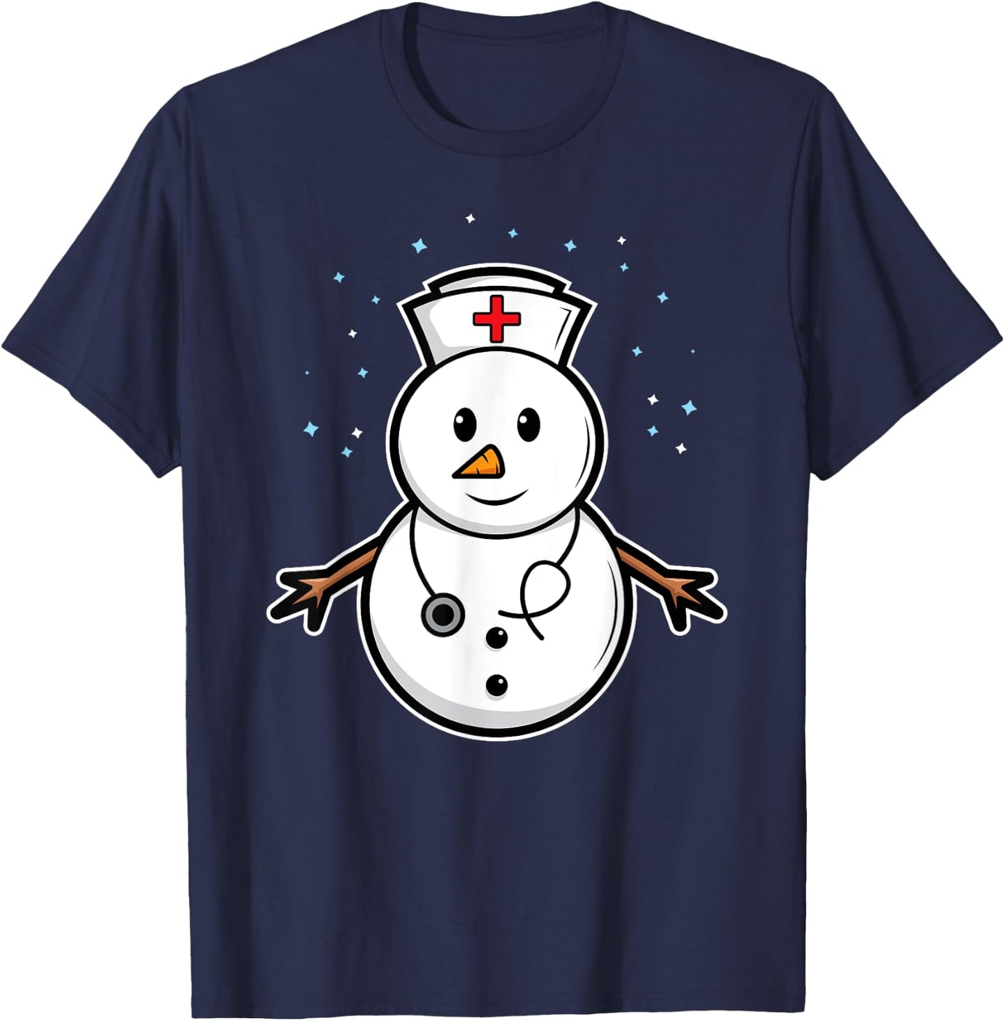 Medical Snowman Nurse Doctor Christmas Holidays Winter Snow T-Shirt - T-Shirt | Navy