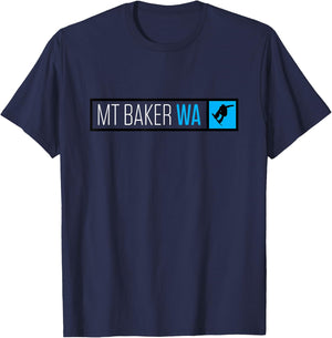 Mt. Baker Washington Snowboard Box Type T-Shirt - T-Shirt | Navy