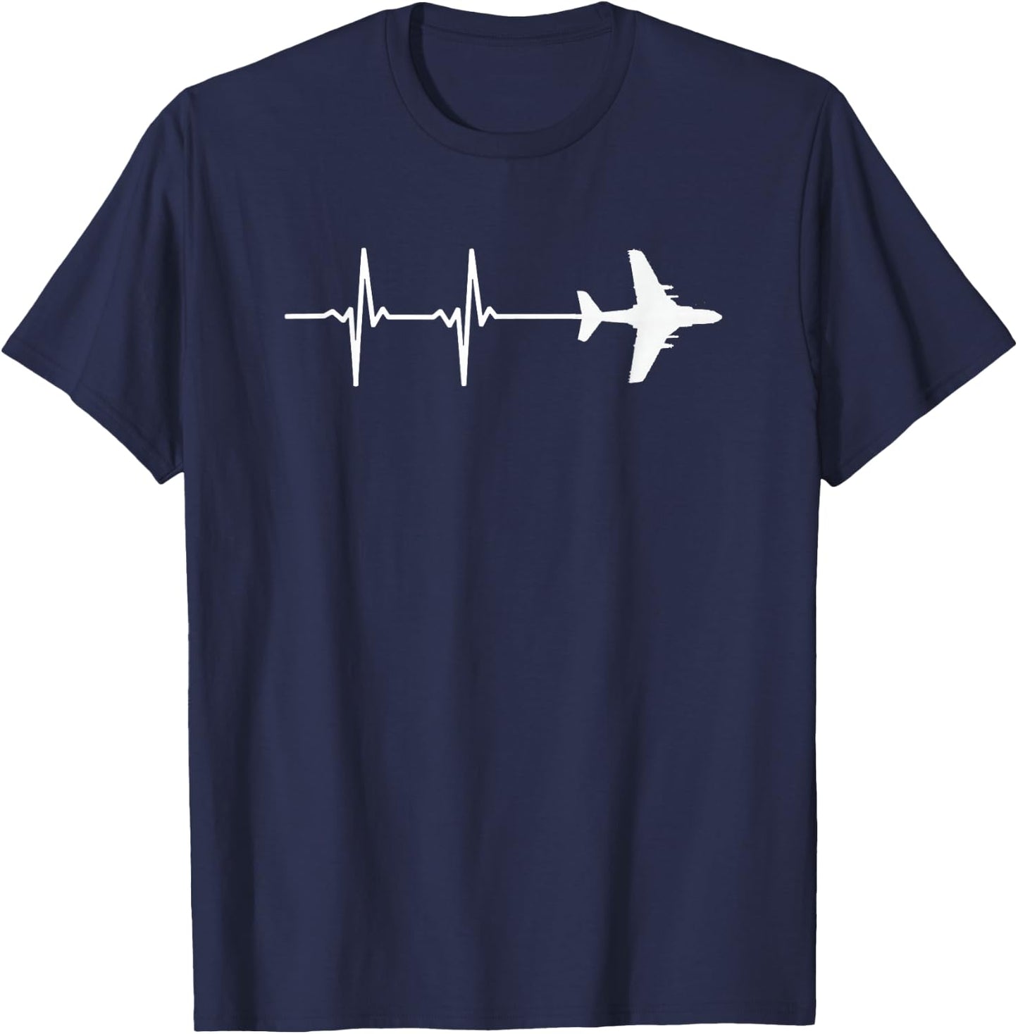 EKG Heartbeat EA-6B Prowler Military Airplane Shirt T-Shirt - T-Shirt | Navy