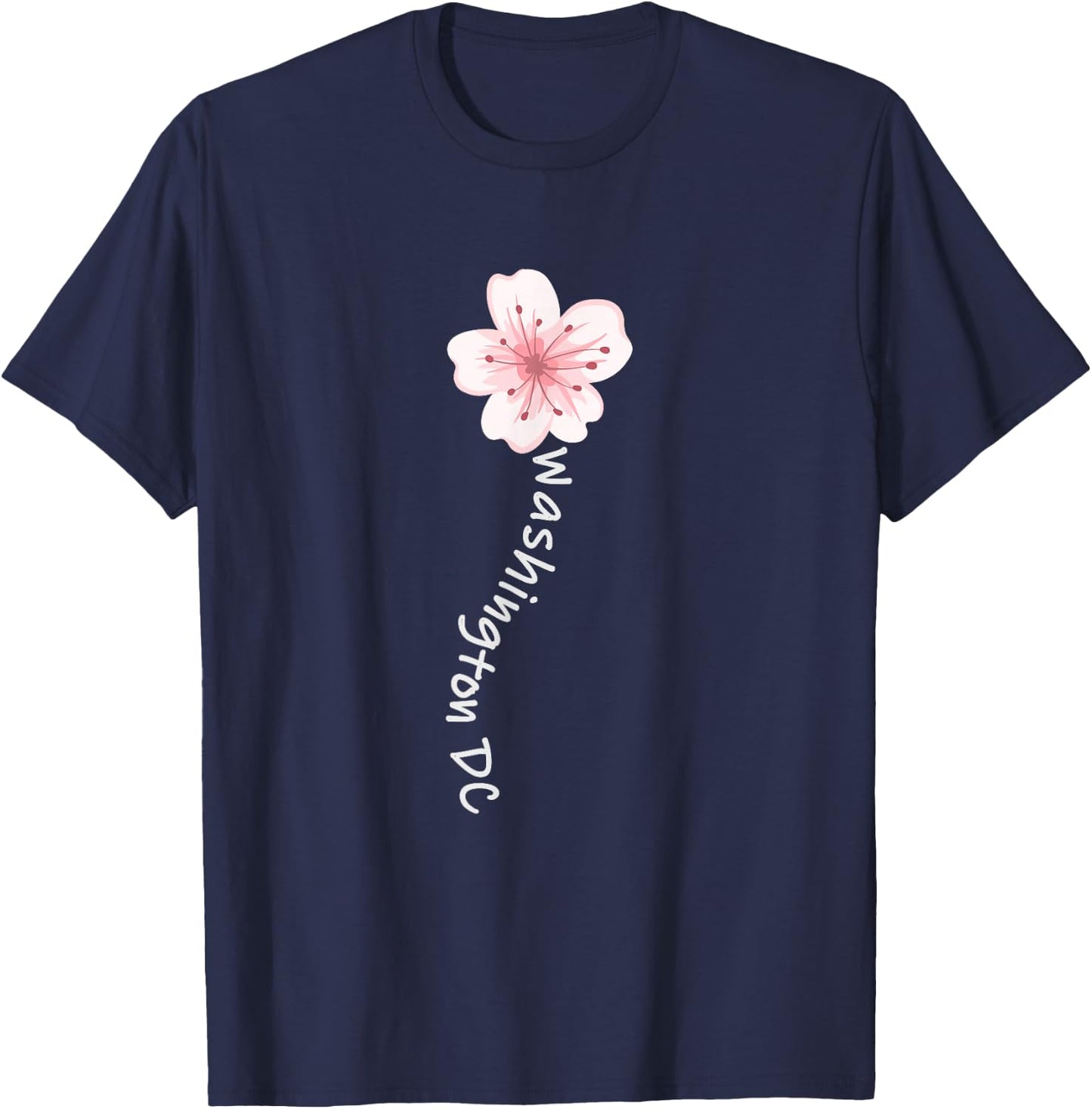 Washington DC Cherry Blossom Flower T-Shirt - T-Shirt | Navy