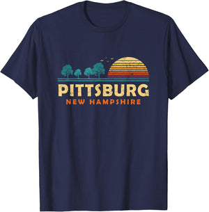 Evergreen Sunset Pittsburgh Forest New Hampshire Woods T-Shirt - T-Shirt | Navy