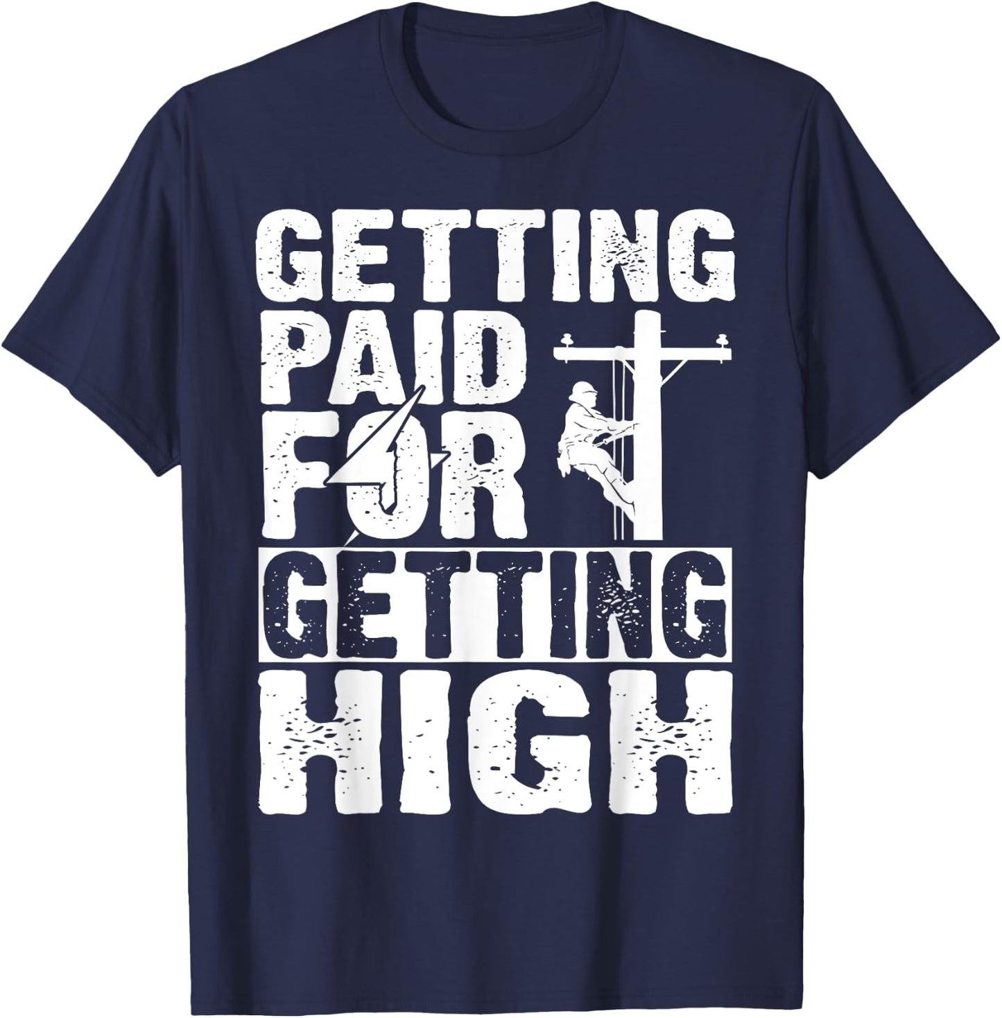 Funny Electrician Gift Electrical Power Lineman Men Boys T-Shirt - T-Shirt | Navy