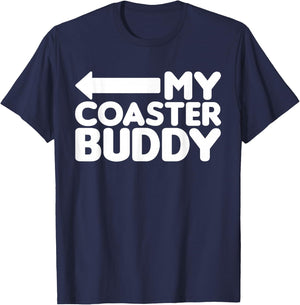 My Coaster Buddy Set 2/2 Pointing Left, Roller Coaster T-Shirt - T-Shirt | Navy