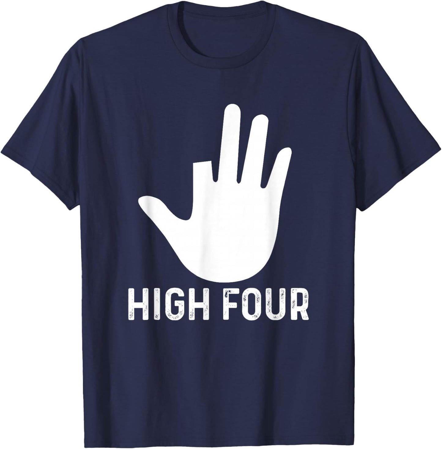 Four - Funny Cut Off Finger Amputated Missing Finger T-Shirt - T-Shirt | Navy