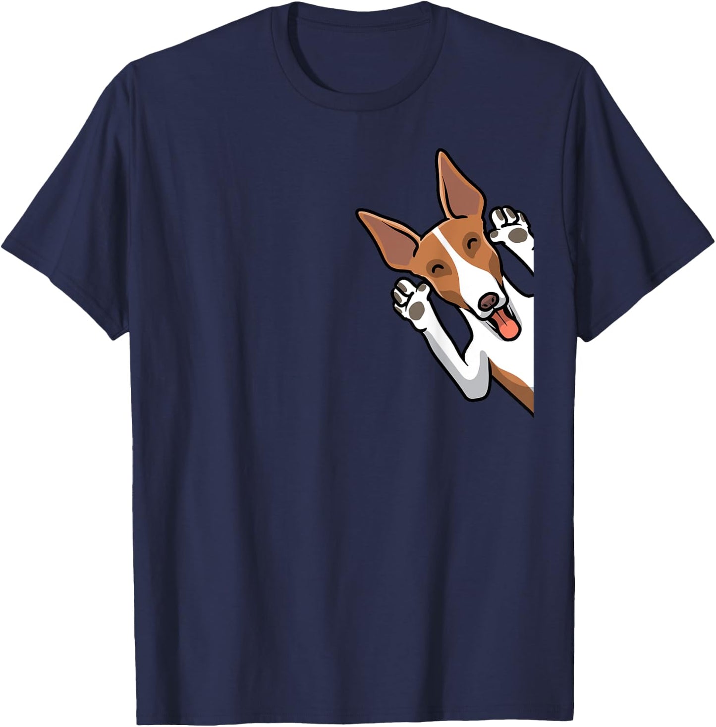 Ibizan Hound Gifts by Thembalove -Adult Ibizan Hound Dog Black Cartoon T-Shirt - T-Shirt | Navy