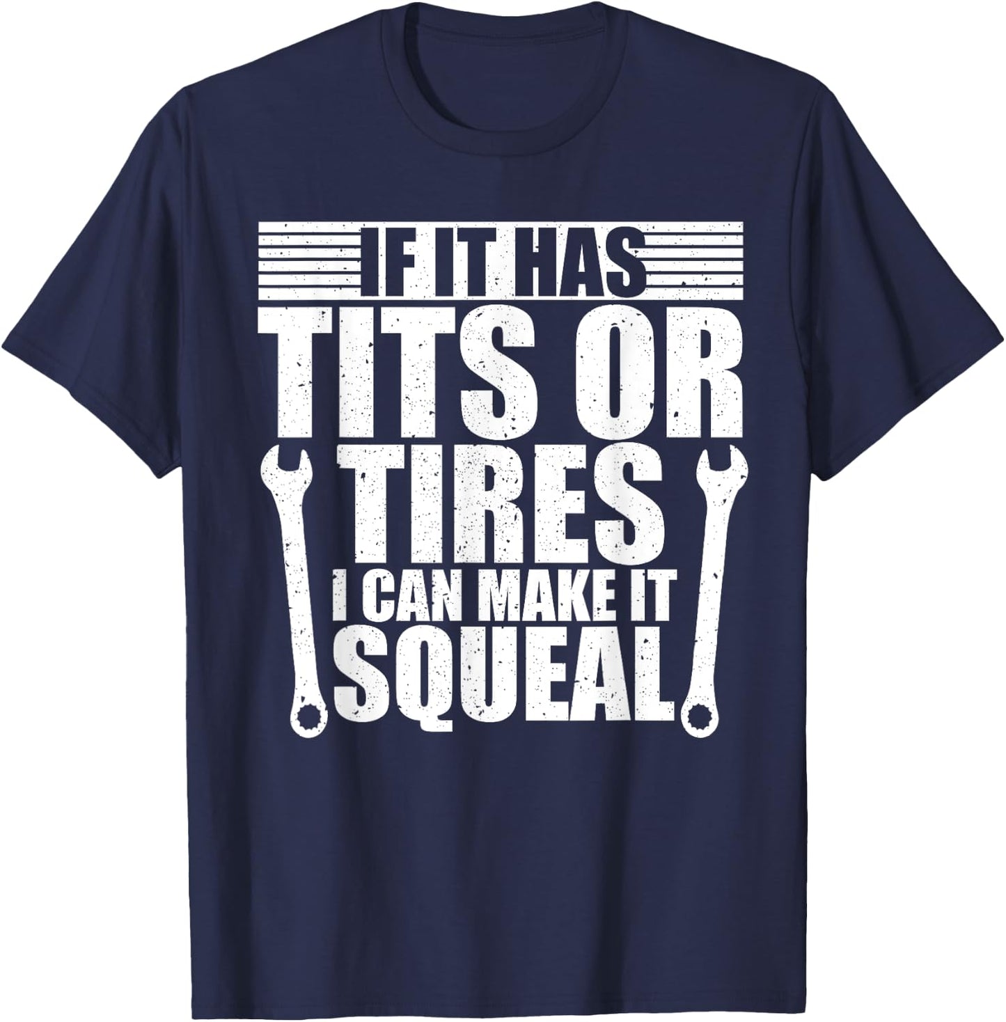 Funny Mechanics Tits and Tires Car Tools Kit Cool Mechanic T-Shirt - T-Shirt | Navy
