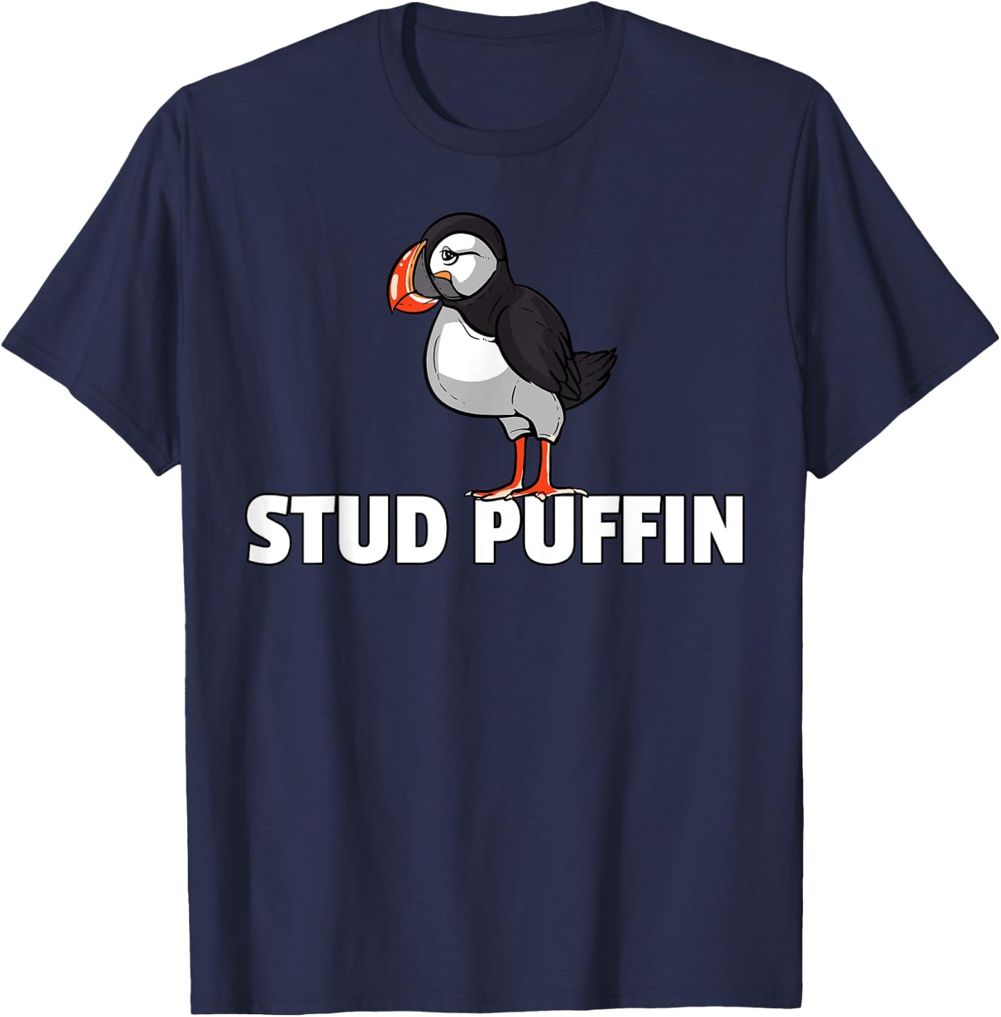 Stud Puffin Gift Iceland Seabird T-Shirt - T-Shirt | Navy