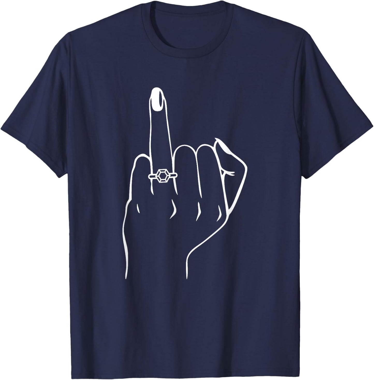 Fiancée Bachelorette Party Engaged Ring Finger T-Shirt - T-Shirt | Navy