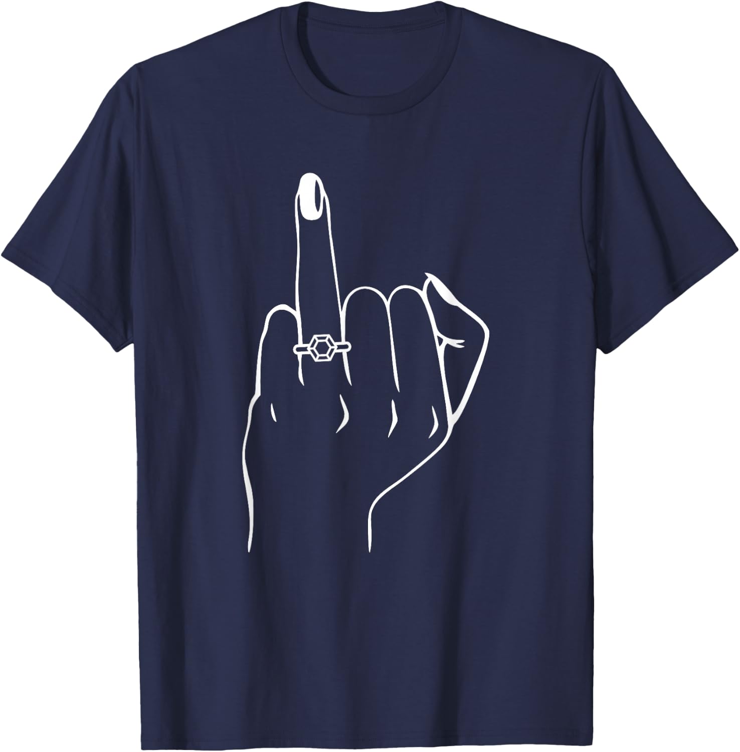 Fiancée Bachelorette Party Engaged Ring Finger T-Shirt - T-Shirt | Navy