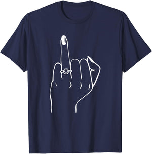 Fiancée Bachelorette Party Engaged Ring Finger T-Shirt - T-Shirt | Navy