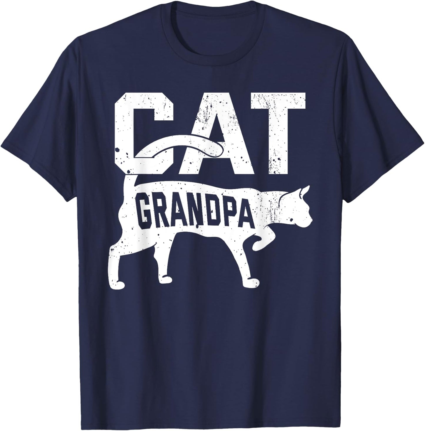 Cat Grandpa Kitten Pet Owner Meow Father's Day Men Women Kids T-Shirt - T-Shirt | Navy