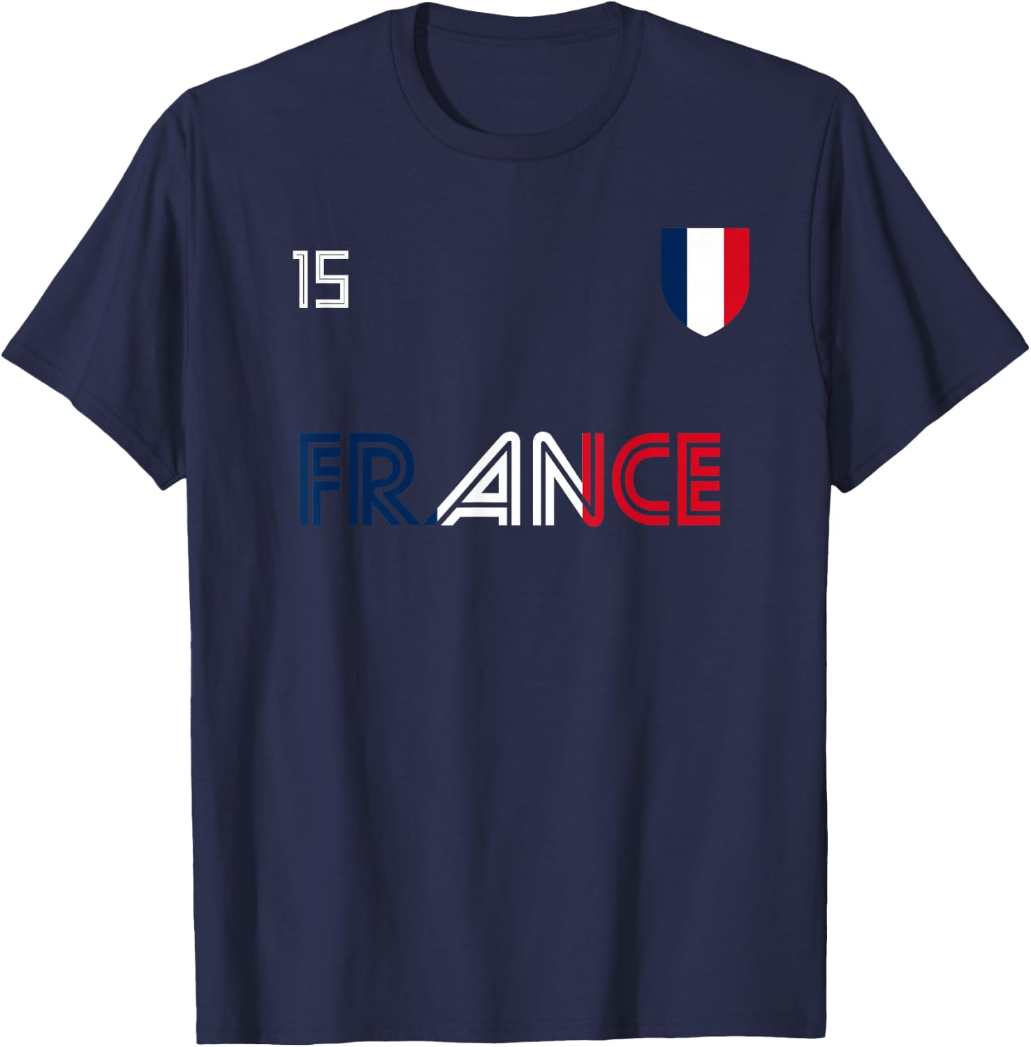 France Retro Soccer French Flag T-Shirt - T-Shirt | Navy