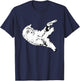 Cat With Gun Funny Kitty Gun Pet Lovers Men Women T-Shirt - T-Shirt | Navy