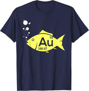 Au Goldfish Gold Metal Chemistry Pun Gift T-Shirt - T-Shirt | Navy