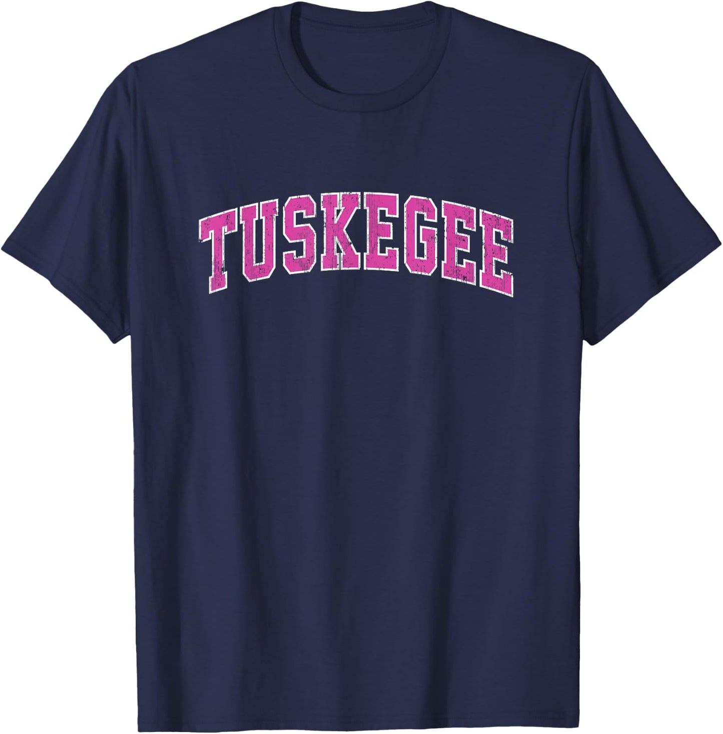 Tuskegee Alabama AL Vintage Sports Design Pink Design T-Shirt - T-Shirt | Navy