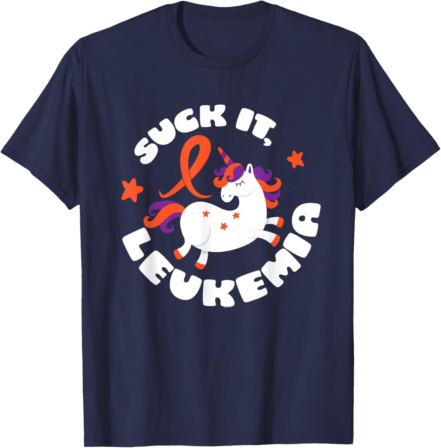 Unicorn Funny Suck It Leukemia Fighter Survivor Awareness T-Shirt - T-Shirt | Navy