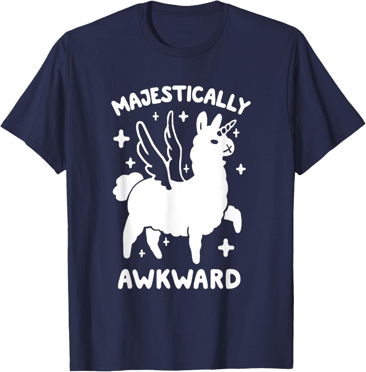 Majestically Awkward Llamacorn Funny Cute Llama T-Shirt - T-Shirt | Navy