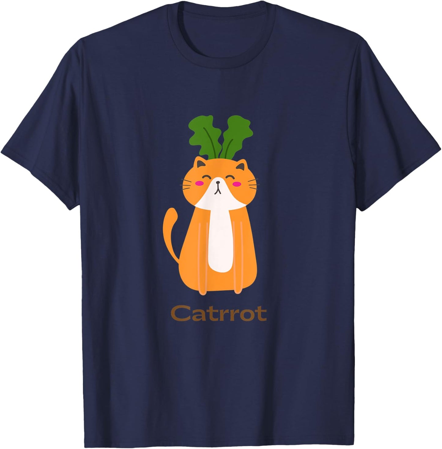 Catrrot Funny Cat Carrot Vegan And Cat Lover Kitten Women T-Shirt - T-Shirt | Navy