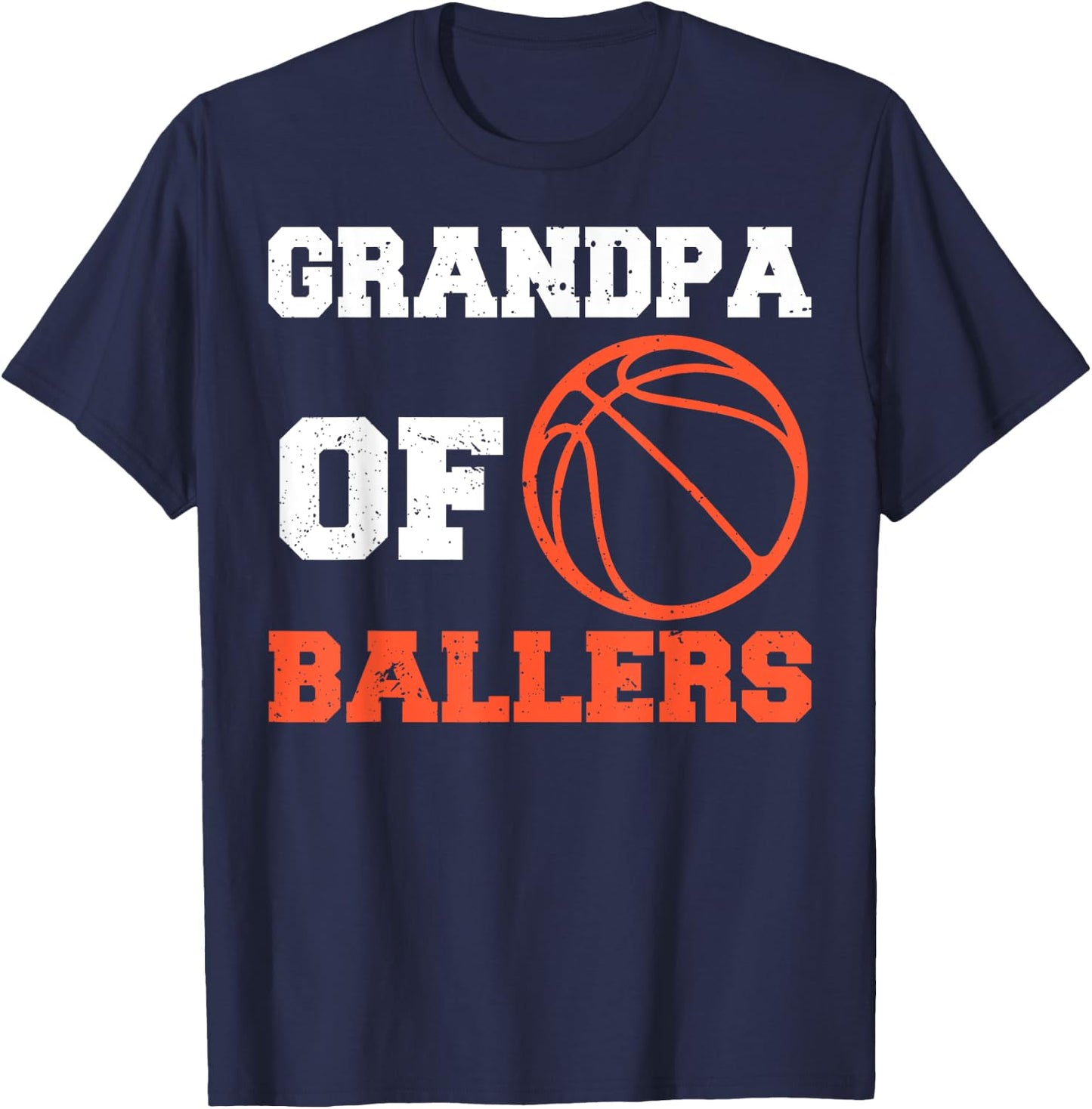 Basketball Grandpa Basketball Player Grandpa Of Ballers T-Shirt - T-Shirt | Navy