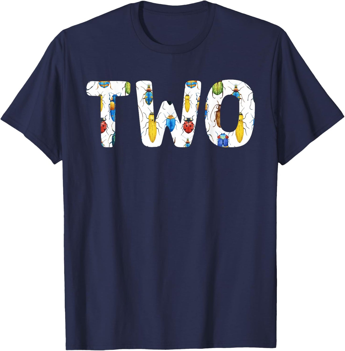 mb Bug 2nd Birthday Funny Insects Lover 2 Years Old Kids T-Shirt - T-Shirt | Navy