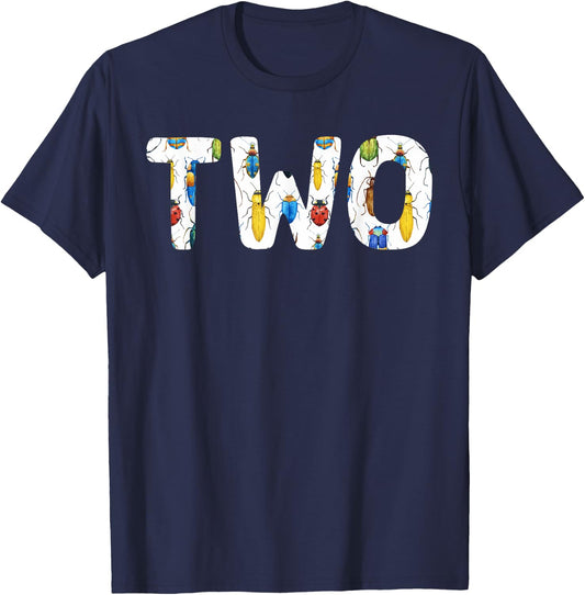 mb Bug 2nd Birthday Funny Insects Lover 2 Years Old Kids T-Shirt - T-Shirt | Navy