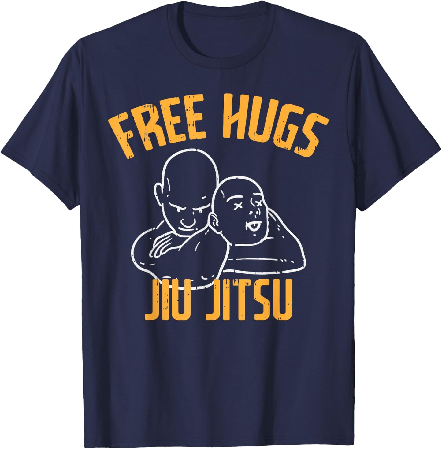 Free Hug Jiu Jitsu Choke Funny BJJ Sports Martial Arts Gift T-Shirt - T-Shirt | Navy