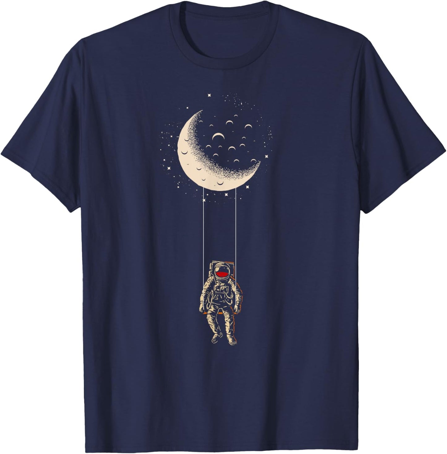 Moon - Astronaut Swing - Space Man - Cosmos - Astonomy T-Shirt - T-Shirt | Navy