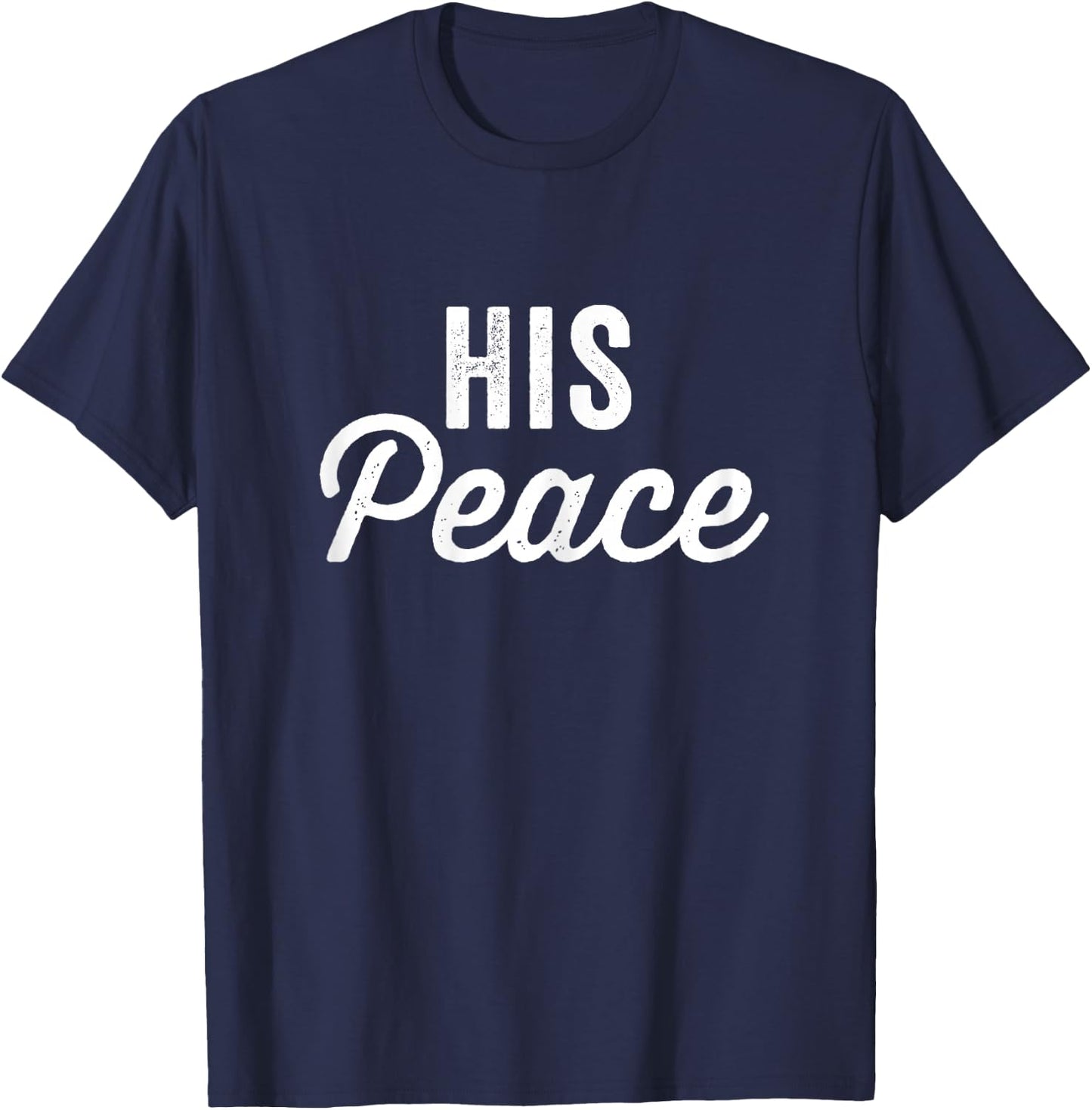 Her Rock His Peace Matching Couple T-Shirt - T-Shirt | Navy