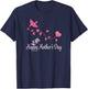 Happy Mother's Day - Bird with Heart T-Shirt - T-Shirt | Navy