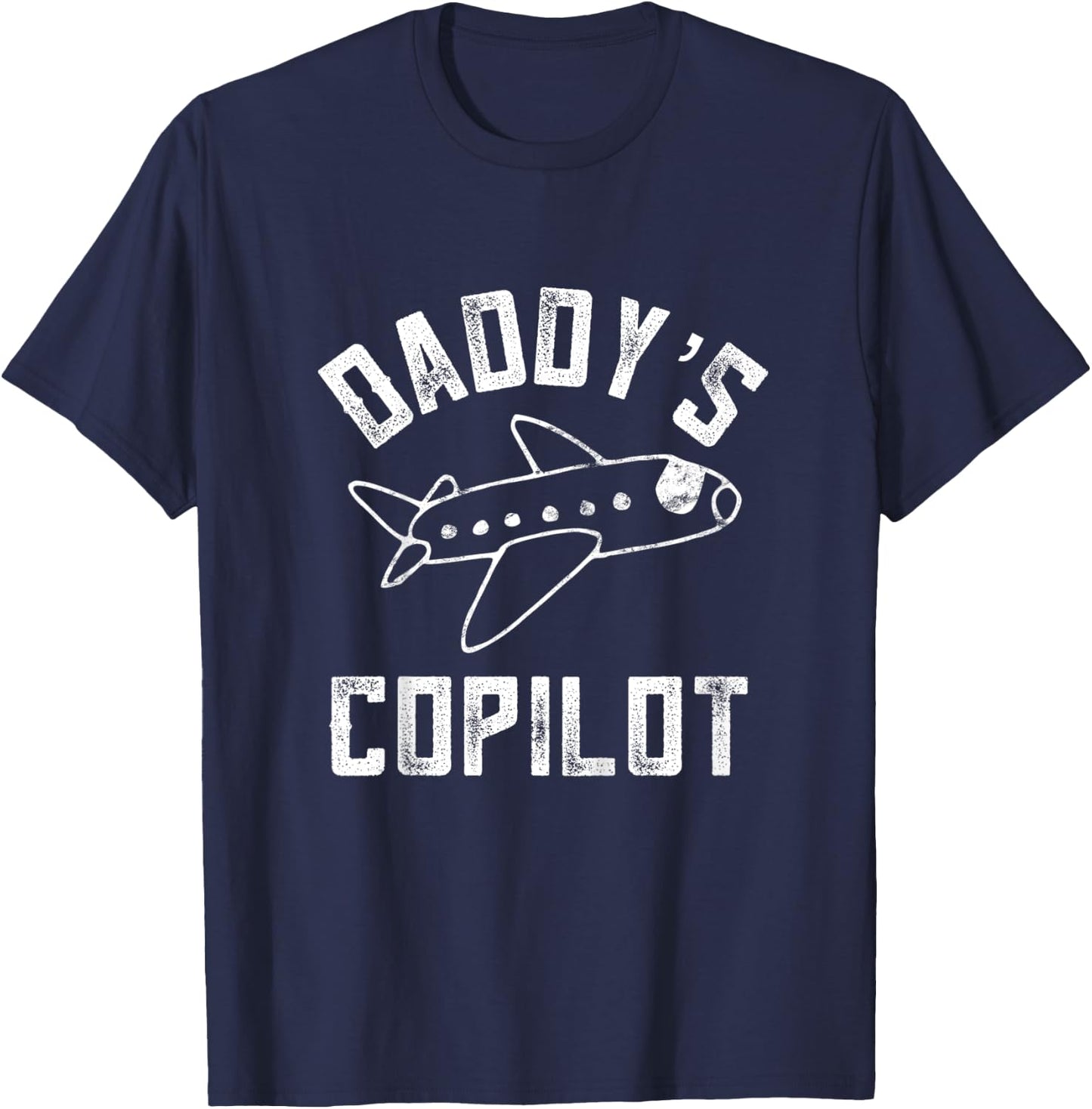 Kids Airplane Themed Gifts For Kids Future Pilot Daddys CoPilot T-Shirt - T-Shirt | Navy