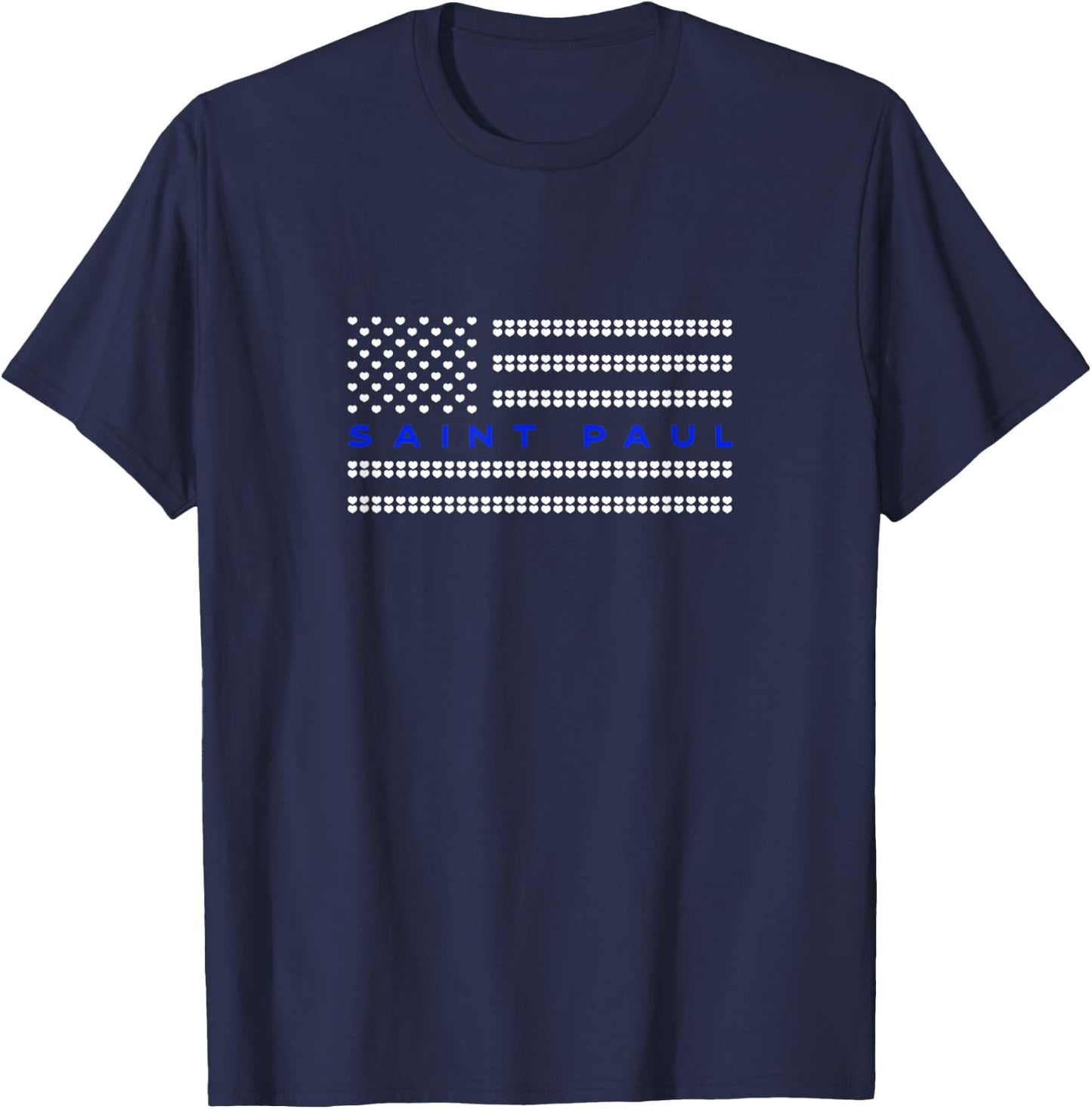 Thin Blue Line Heart Saint Paul Minnesota Police Officer MN T-Shirt - T-Shirt | Navy