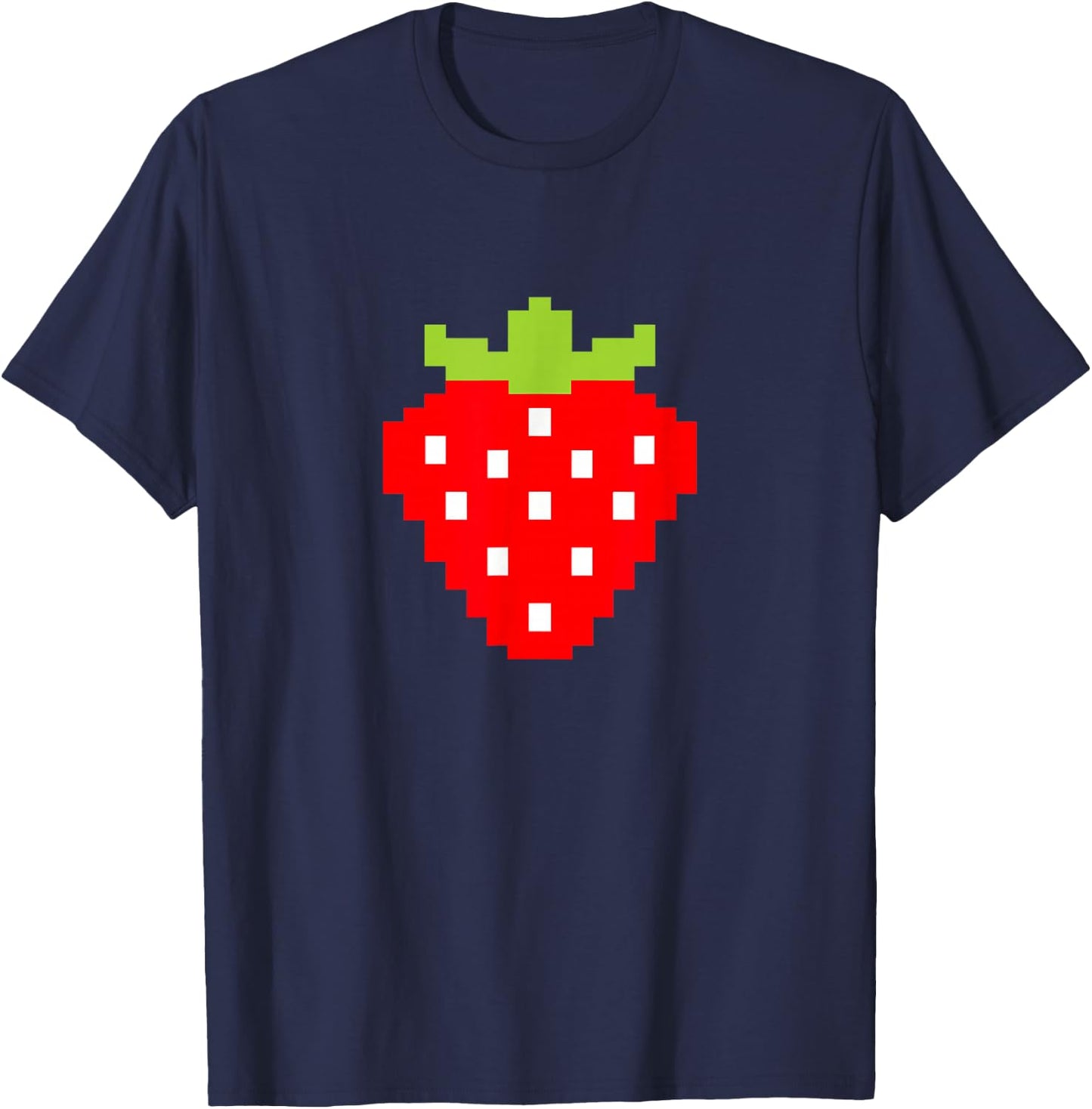 Pixel Strawberry Video Game Player T-Shirt - T-Shirt | Navy