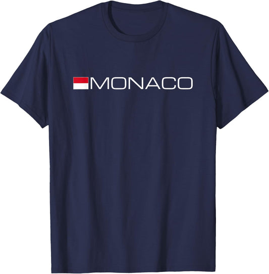 Monaco Montecarlo French Riviera Flag T-Shirt - T-Shirt | Navy