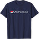 Monaco Montecarlo French Riviera Flag T-Shirt - T-Shirt | Navy