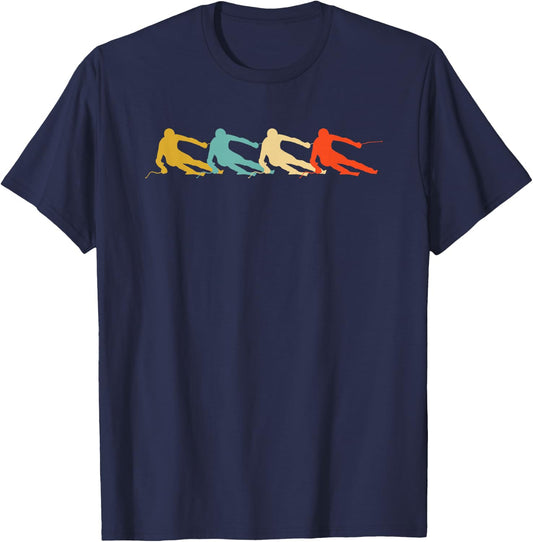 Retro Vintage Ski Racing T-Shirt - T-Shirt | Navy