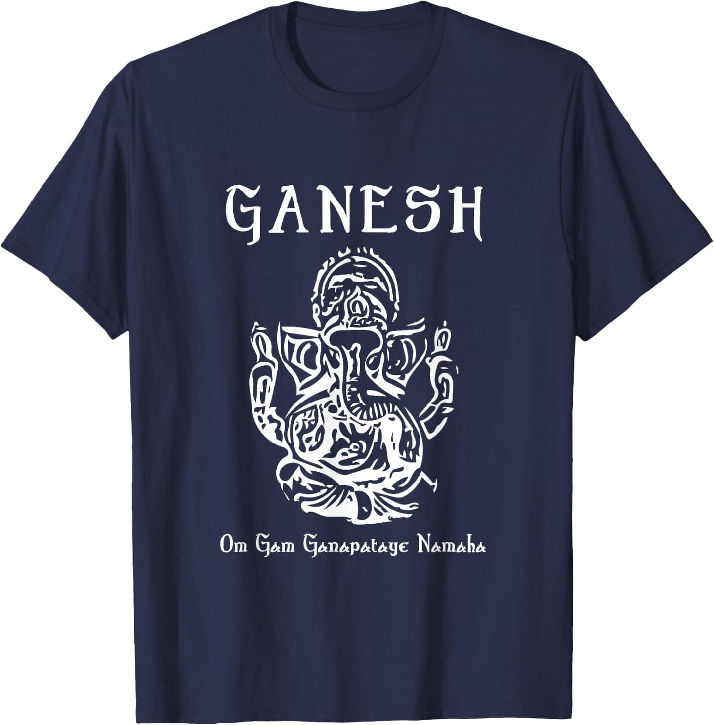 Ganesh Mantra Sanskrit Ganapati Hindu Diety T-Shirt - T-Shirt | Navy