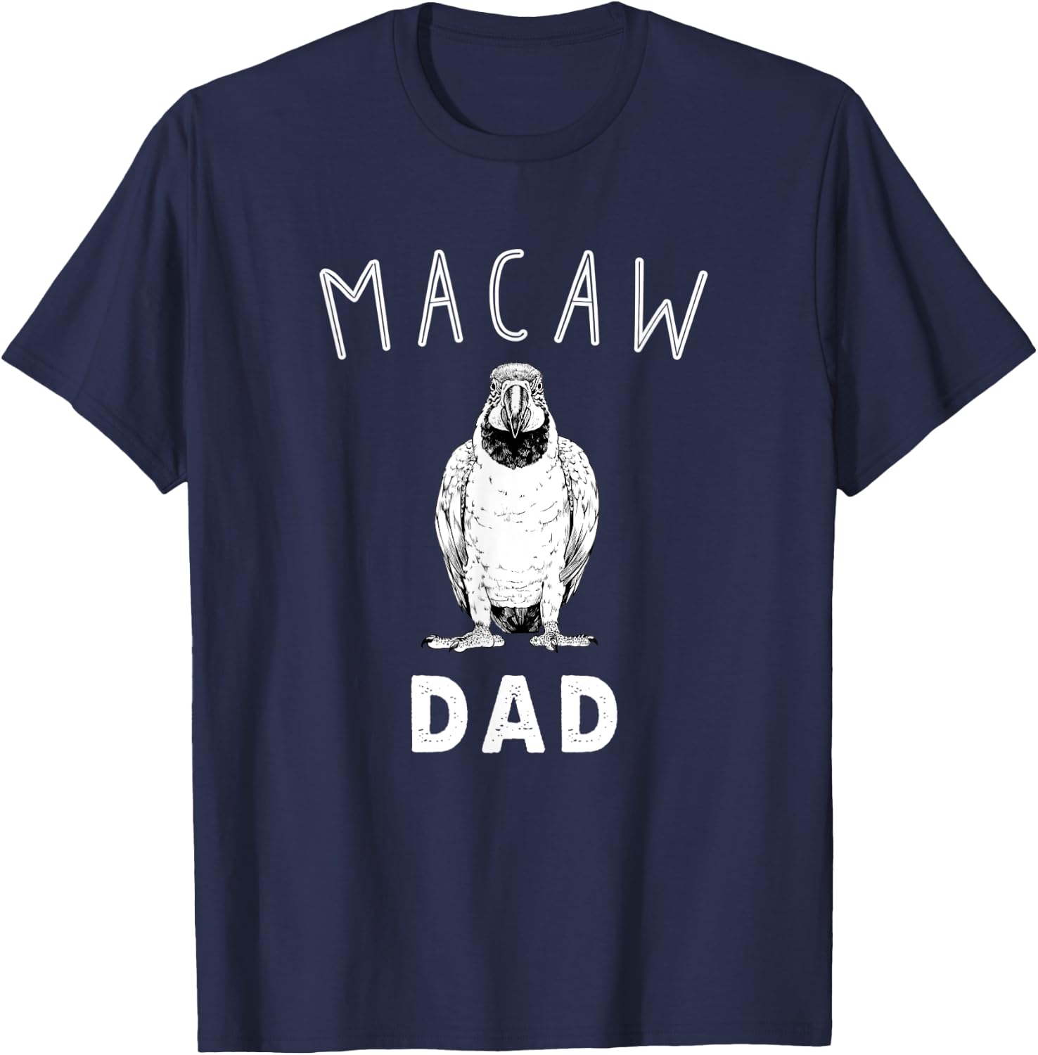 Macaw Dad Blue and Gold Macaw Parrot Bird Papa T-Shirt - T-Shirt | Navy