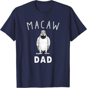 Macaw Dad Blue and Gold Macaw Parrot Bird Papa T-Shirt - T-Shirt | Navy