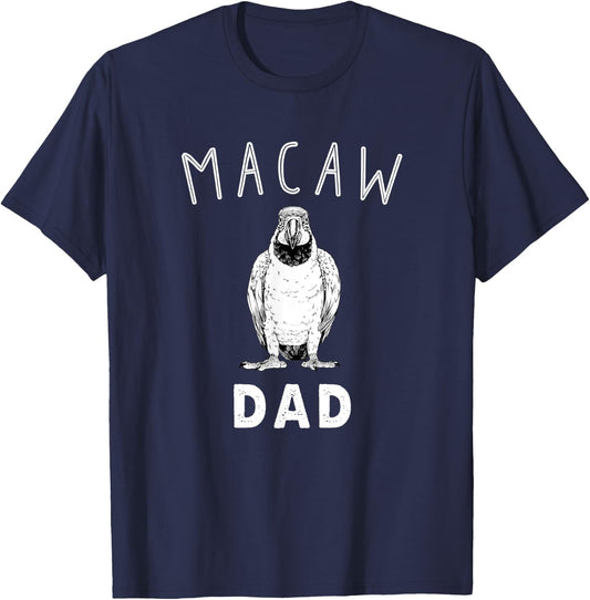 Macaw Dad Blue and Gold Macaw Parrot Bird Papa T-Shirt - T-Shirt | Navy
