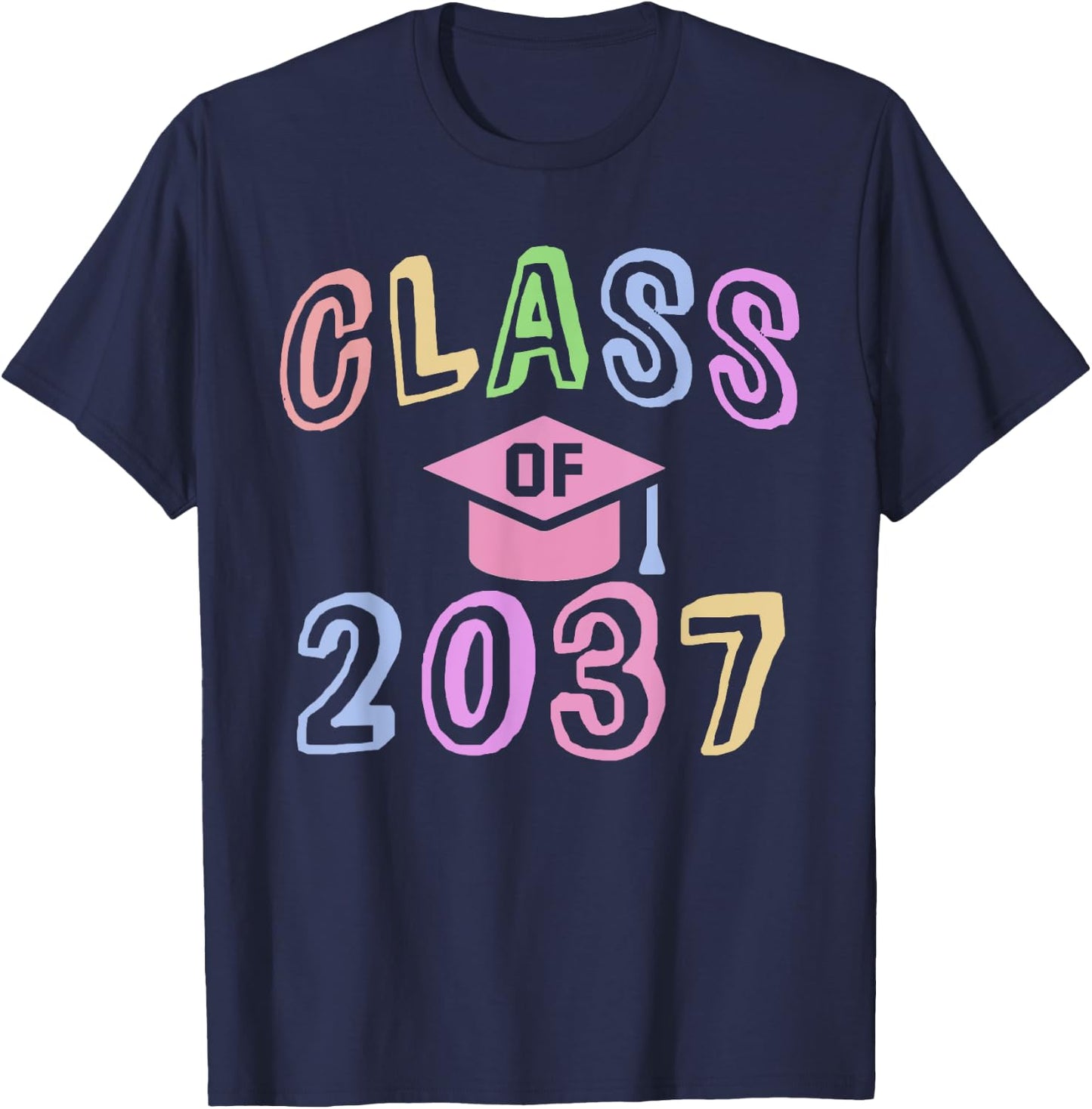 Future CLASS of 2037 First Second Grade Graduation Last Day T-Shirt - T-Shirt | Navy
