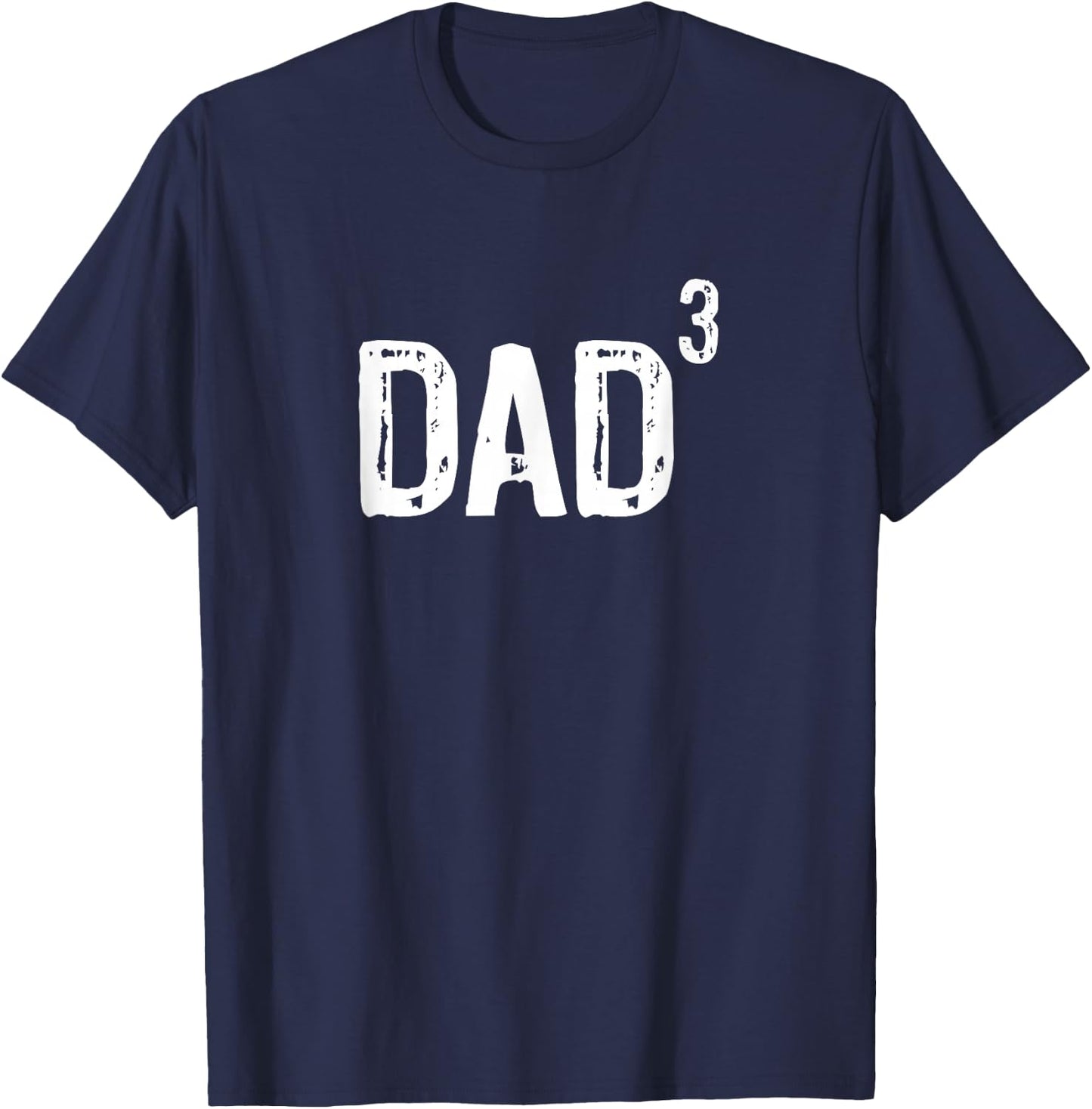Dad Of Three 3 Cubed Cool Gift Christmas T-Shirt - T-Shirt | Navy