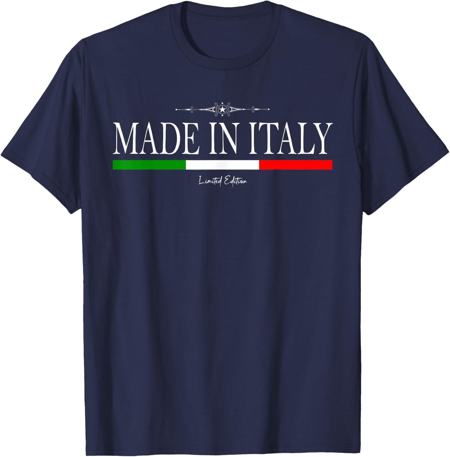 Made in Italy Limited Edition Italian Flag Proud Italian T-Shirt - T-Shirt | Navy