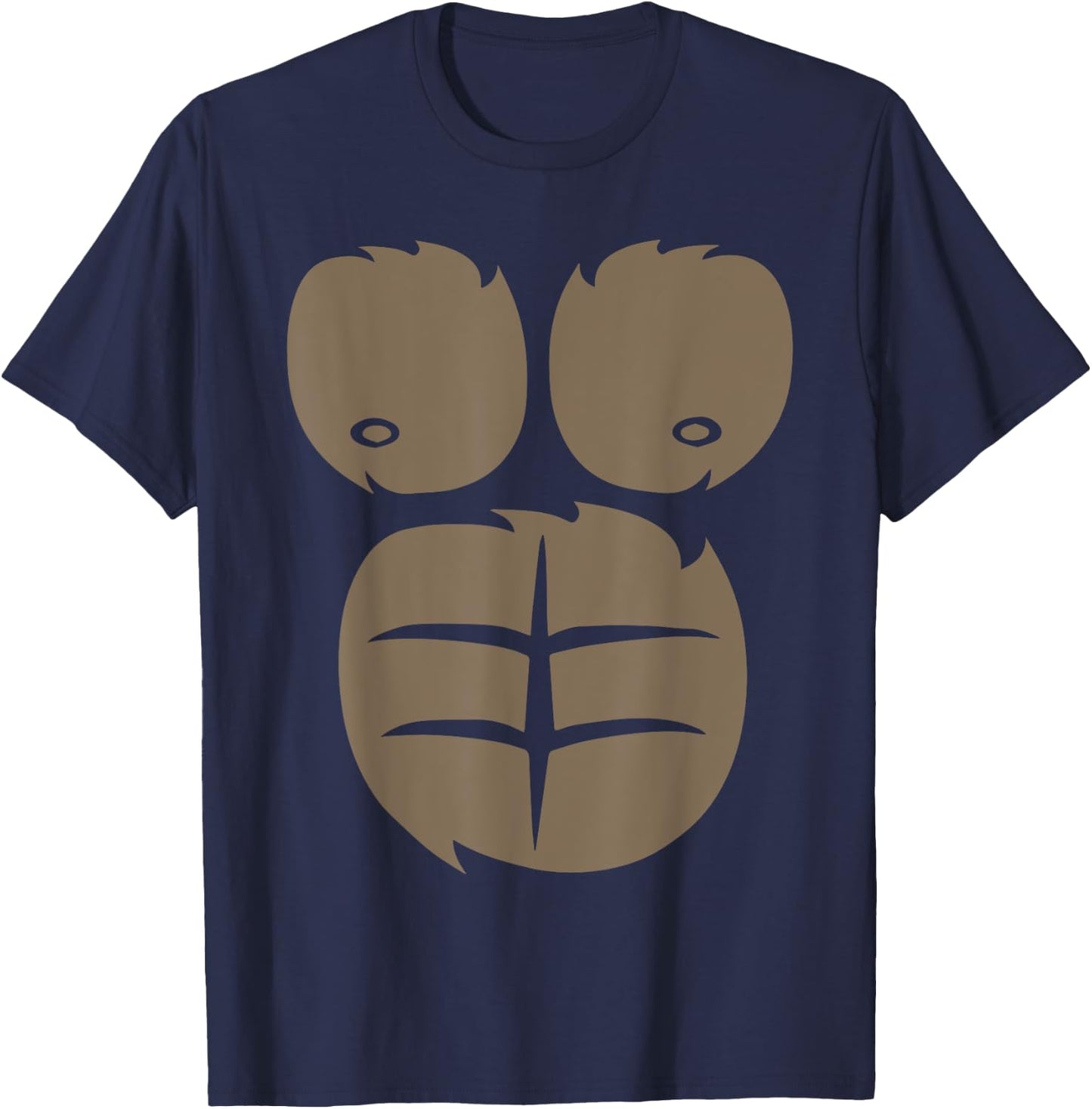Gorilla Chest Belly Boy Men Monkey Costume Kids Fancy Dress T-Shirt - T-Shirt | Navy