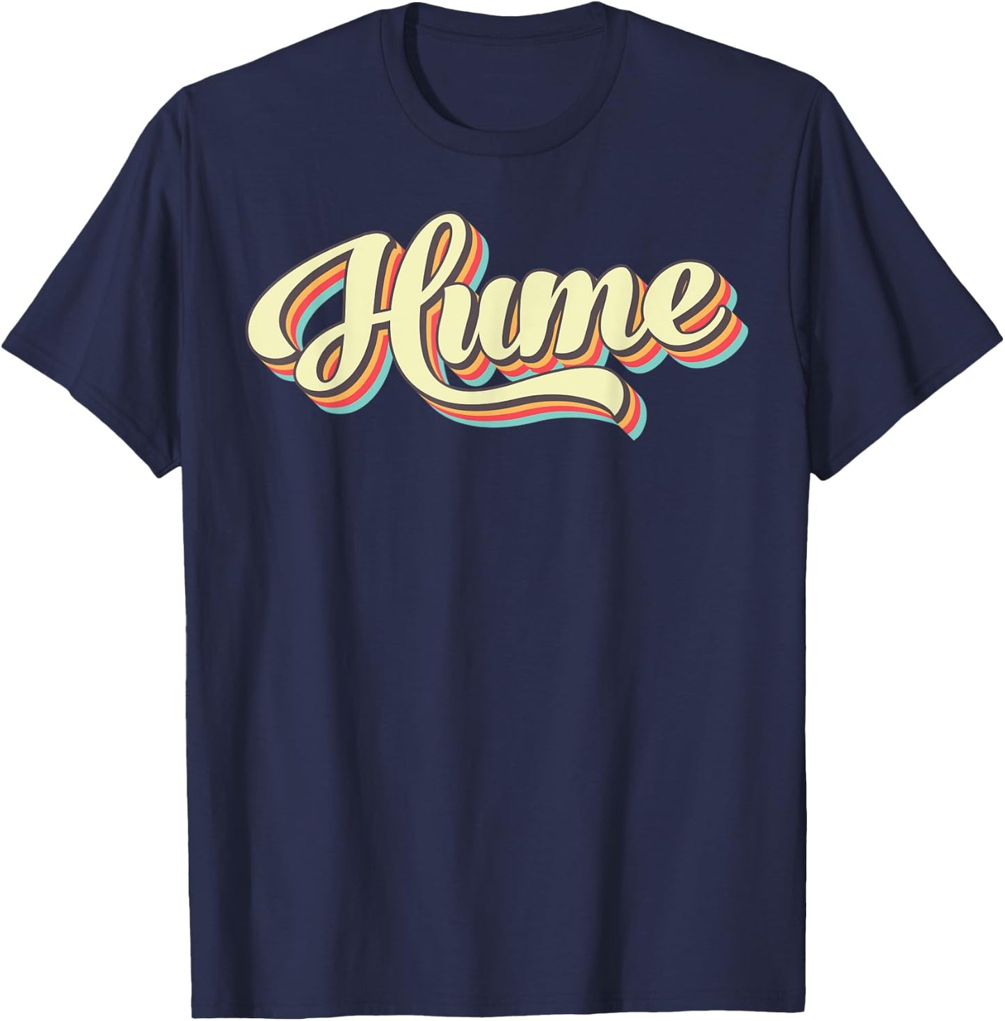 Hume Retro Art Baseball Font Vintage T-Shirt - T-Shirt | Navy