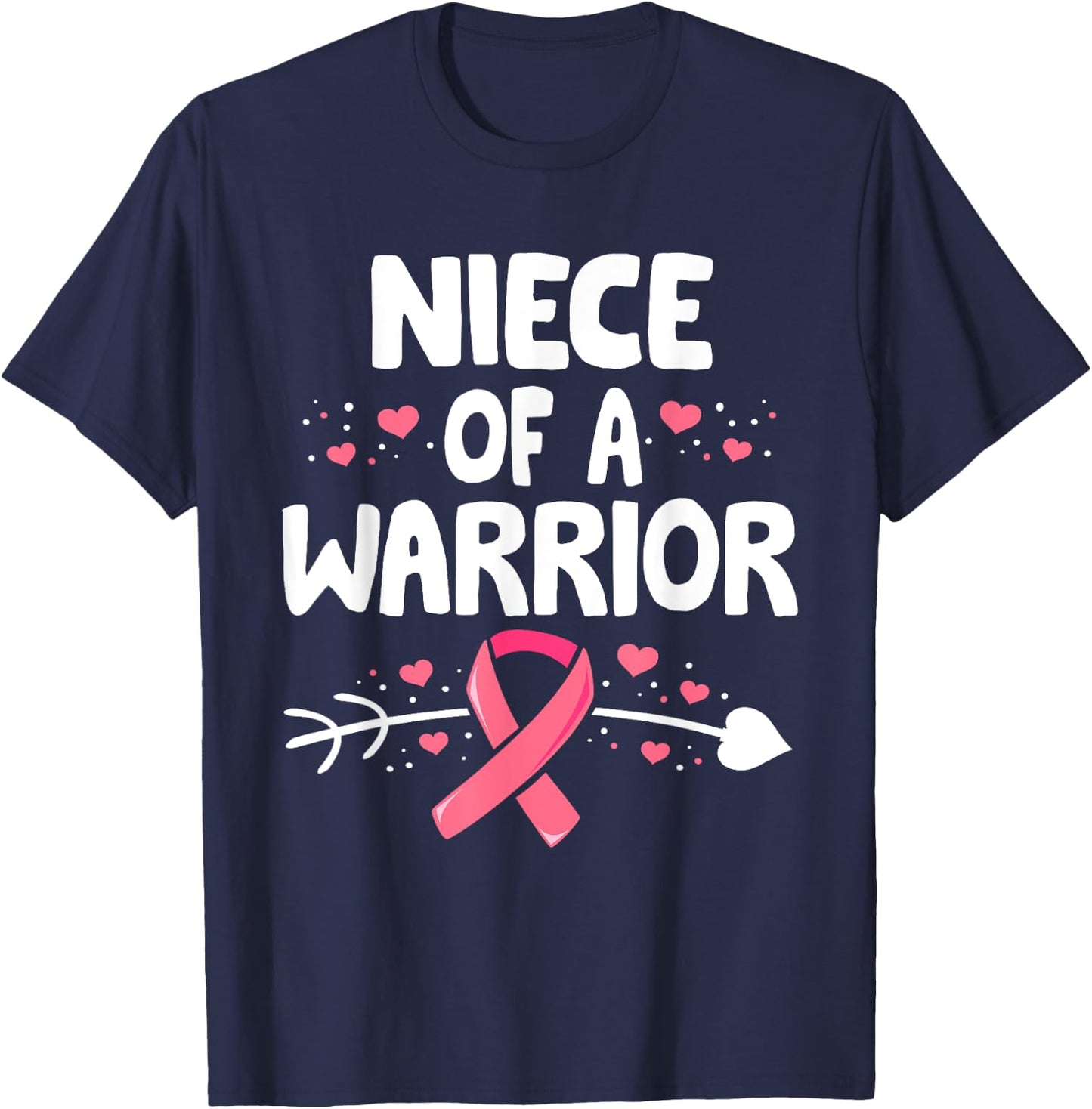 Breast Cancer aunt Shirt, Family Support Squad T-Shirt - T-Shirt | Navy