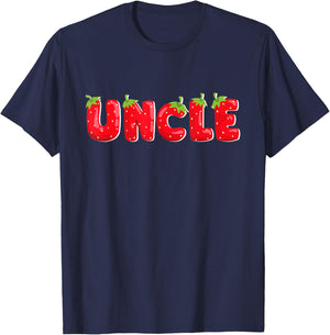 Funny Strawberry Uncle Birthday Family Matching T-Shirt - T-Shirt | Navy