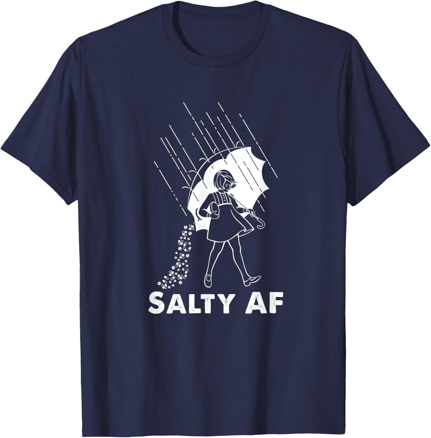 Salty AF Lung And Pulmonary Lung Cancer Cystic Fibrosis T-Shirt - T-Shirt | Navy