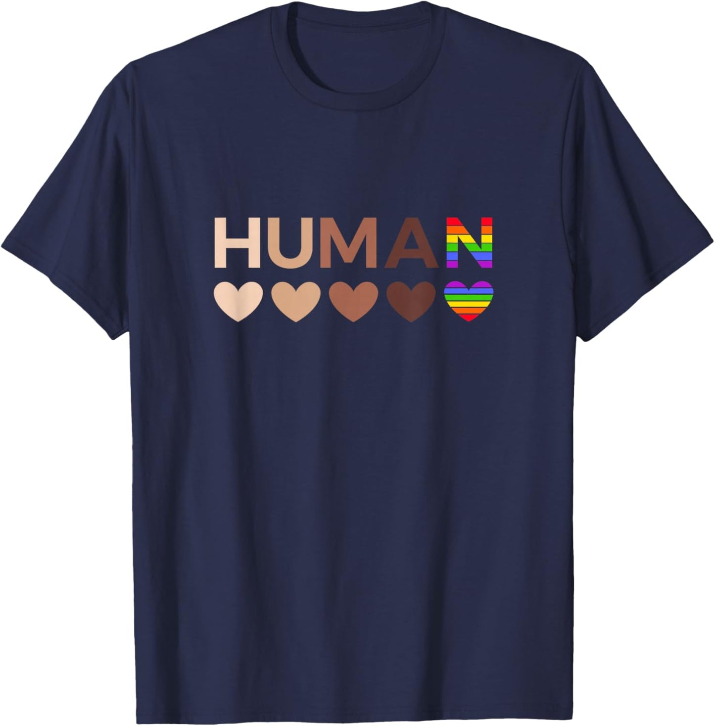 All-Inclusive Hearts for BLM Racial Justice & Human Equality Small T-Shirt - T-Shirt | Navy