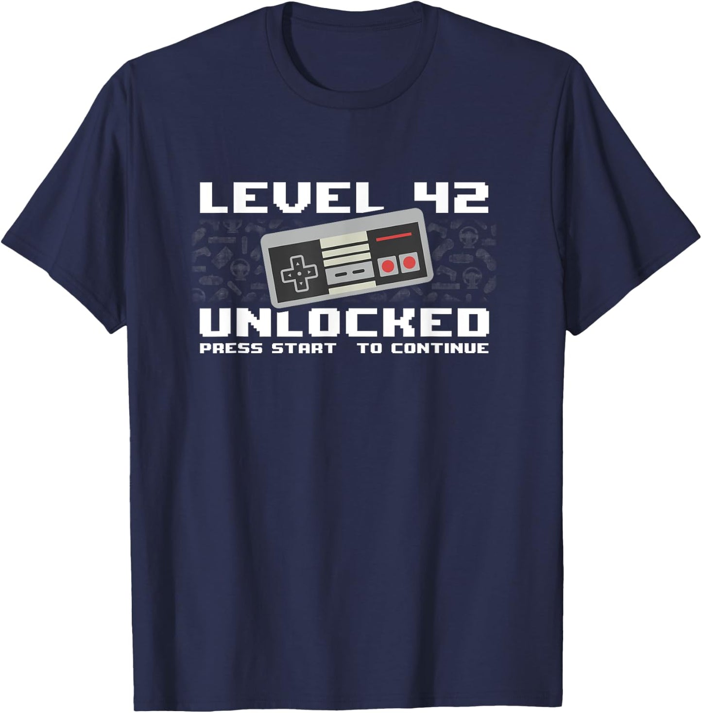 42 T shirts 1981 42nd Birthday Level 42 Unlocked Video Gamer T-Shirt - T-Shirt | Navy