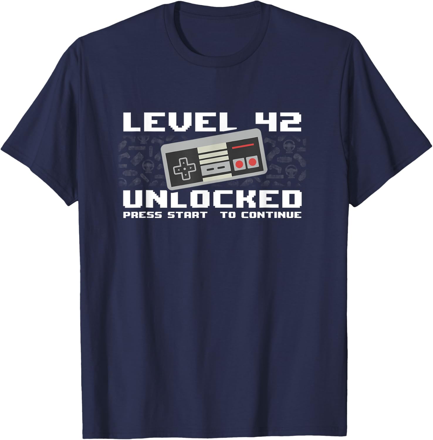 42 T shirts 1981 42nd Birthday Level 42 Unlocked Video Gamer T-Shirt - T-Shirt | Navy